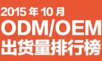 2015年10月ODM/OEM出貨量排行榜