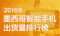 2016年墨西哥智能手機(jī)出貨量排行榜：前十品牌市占率74%