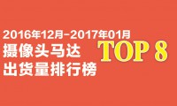 2016年12月-2017年1月攝像頭馬達(dá)出貨量排行榜