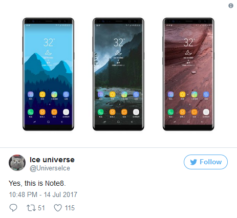 Galaxy Note 8最新諜照曝光：屏幕采用無邊框設(shè)計(jì)