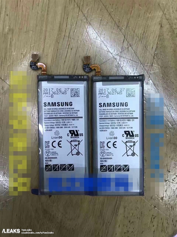三星Note 8電池諜照曝光：只有3300毫安 續(xù)航堪憂