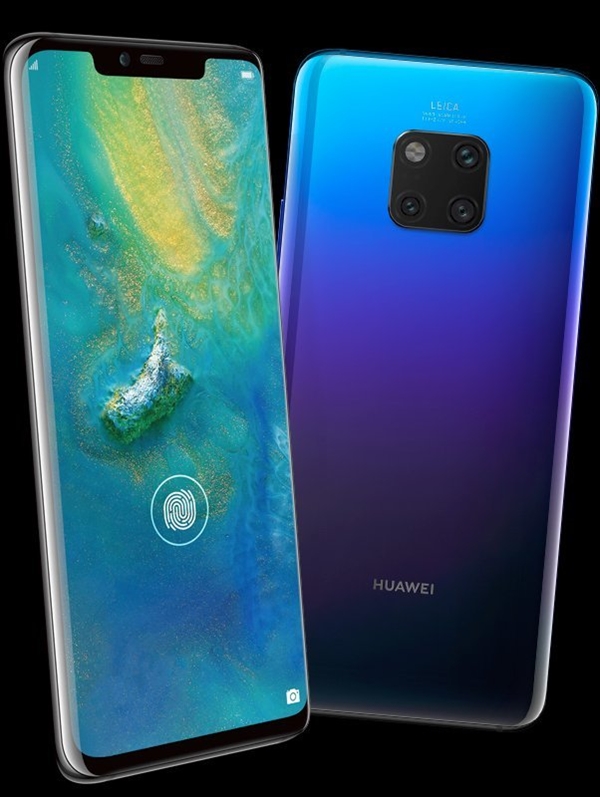 華為Mate 20 Pro外形渲染圖曝光：屏下指紋+劉海屏