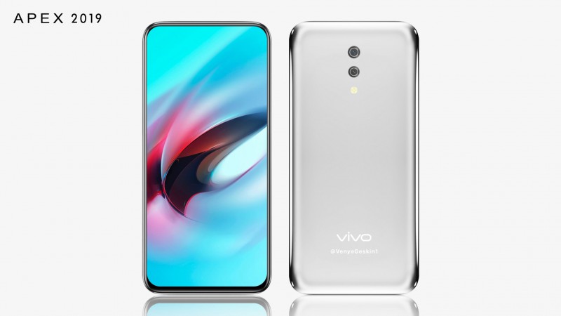 vivo APEX 2019渲染圖曝光：機身無任何按鍵 屏占近100%